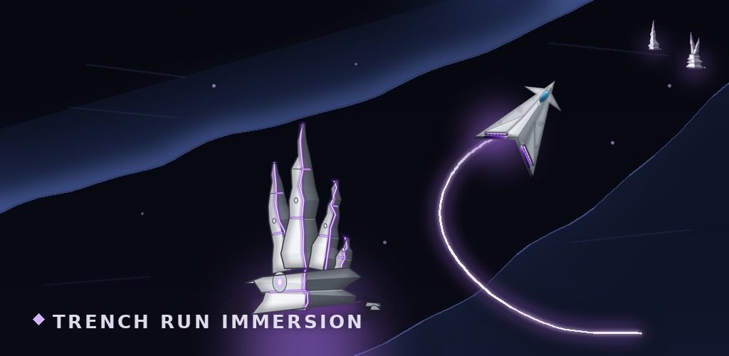 Ship swerving around a stalagmite formation in the trench